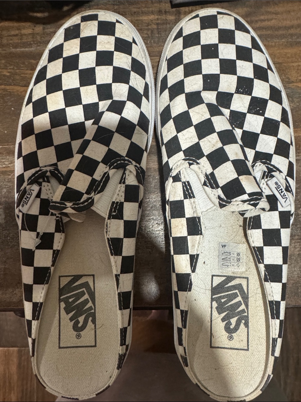 Vans Slip-On Checkerboard Sneakers - Black and White
